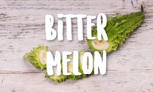 bitter melon on wood table
