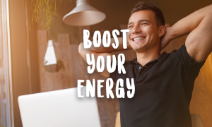 young man cafe boost energy