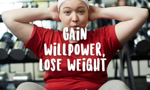 overweight woman exercise gain willpower brain weight loss
