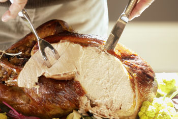 carving a turkey tryptophan calming