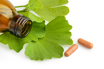 natural vertigo remedy gingko biloba medicine bottle capsules leaf 