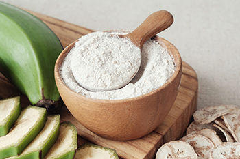 bowl of green banana flour