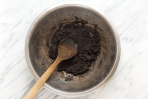 cacao batter in mixing bowl