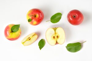 apples on white background